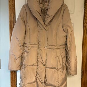 Karl Lagerfeld Women's Tan Puffer Coat